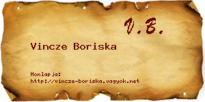 Vincze Boriska névjegykártya