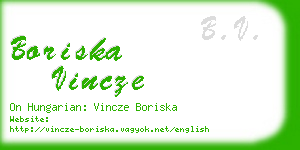boriska vincze business card
